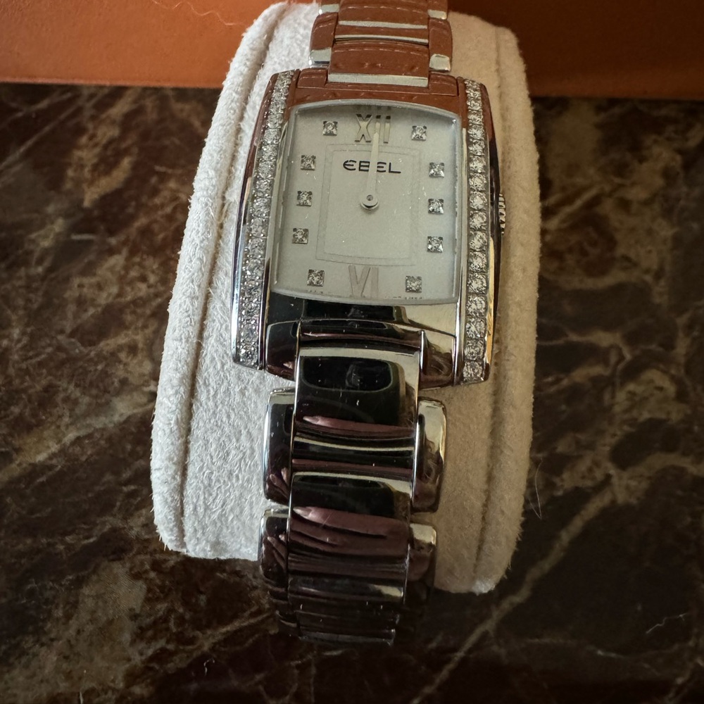 Woman’s Ebel Watch. Mother of Pearl face with Diamonds